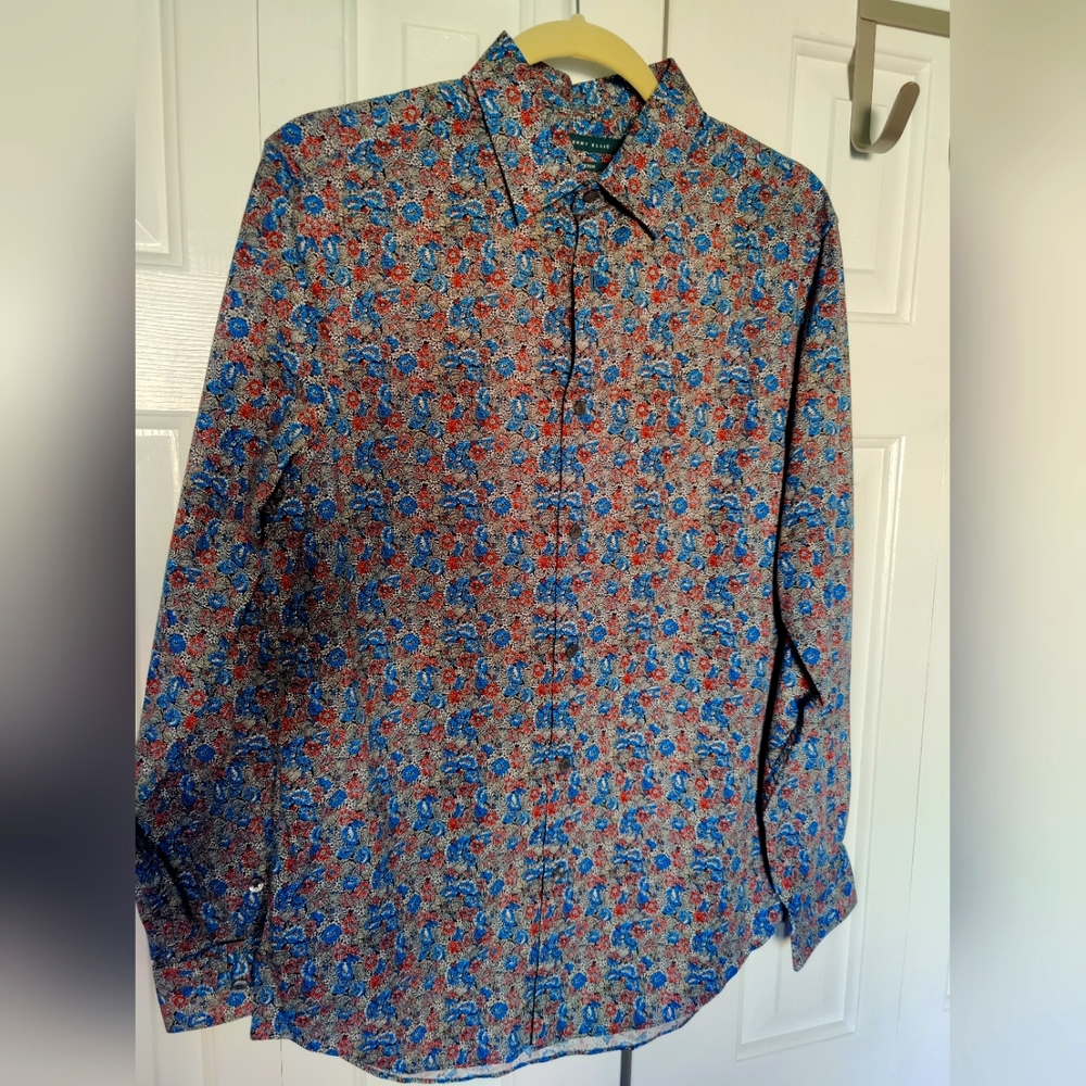 Perry Ellis Floral Button Up Shirt Small